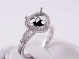 .27 CTW DIAMOND SEMI-SET ENGAGEMENT RING WHITE GOLD