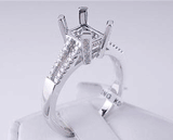 .28 CTW DIAMOND SEMI-SET ENGAGEMENT RING WHITE GOLD