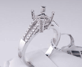 .29 CTW DIAMOND SEMI-SET ENGAGEMENT RING WHITE GOLD