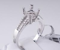 .29 CTW DIAMOND SEMI-SET ENGAGEMENT RING WHITE GOLD