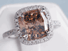 3.00 CTW CUSHION CUT DIAMOND ENGAGEMENT RING NATURAL CHOCOLATE VS2