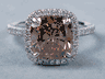 3.00 CTW CUSHION CUT DIAMOND ENGAGEMENT RING NATURAL CHOCOLATE VS2