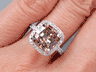 3.00 CTW CUSHION CUT DIAMOND ENGAGEMENT RING NATURAL CHOCOLATE VS2