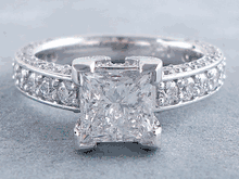 3.00 CTW PRINCESS CUT DIAMOND ENGAGEMENT RING E SI2
