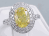3.01 CTW OVAL CUT DIAMOND ENGAGEMENT RING VIVID YELLOW SI3-I1