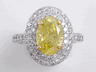3.01 CTW OVAL CUT DIAMOND ENGAGEMENT RING VIVID YELLOW SI3-I1