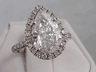 3.05 CTW PEAR SHAPE DIAMOND ENGAGEMENT RING E-COLOR