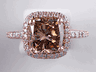 3.08 CTW CUSHION CUT DIAMOND ENGAGEMENT RING NATURAL CHOCOLATE VS2