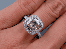 3.11 CTW CUSHION CUT DIAMOND ENGAGEMENT RING NATURAL CINNAMON SI1