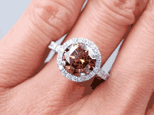 3.11 CTW ROUND CUT DIAMOND ENGAGEMENT RING NATURAL CHOCOLATE SI1