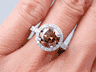 3.11 CTW ROUND CUT DIAMOND ENGAGEMENT RING NATURAL CHOCOLATE SI1