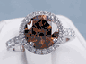 3.11 CTW ROUND CUT DIAMOND ENGAGEMENT RING NATURAL CHOCOLATE SI1