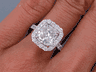 3.19 CTW CUSHION CUT DIAMOND ENGAGEMENT RING H SI1