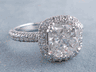 3.21 CTW CUSHION CUT DIAMOND ENGAGEMENT RING