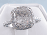 3.21 CTW CUSHION CUT DIAMOND ENGAGEMENT RING