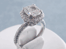 3.21 CTW CUSHION CUT DIAMOND ENGAGEMENT RING