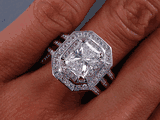 3.22 CTW RADIANT CUT DIAMOND ENGAGEMENT RING G SI1