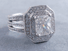 3.22 CTW RADIANT CUT DIAMOND ENGAGEMENT RING G SI1