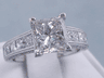 3.29 CTW PRINCESS CUT DIAMOND ENGAGEMENT RING H SI2