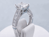 3.29 CTW PRINCESS CUT DIAMOND ENGAGEMENT RING H SI2
