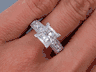 3.29 CTW PRINCESS CUT DIAMOND ENGAGEMENT RING H SI2