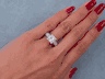 3.29 CTW PRINCESS CUT DIAMOND ENGAGEMENT RING H SI2