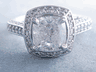 3.30 CTW CUSHION CUT DIAMOND ENGAGEMENT RING
