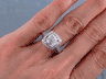 3.30 CTW CUSHION CUT DIAMOND ENGAGEMENT RING