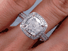 3.30 CTW CUSHION CUT DIAMOND ENGAGEMENT RING
