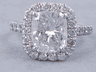 3.33 CTW CUSHION CUT DIAMOND ENGAGEMENT RING H SI1