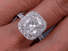 3.33 CTW CUSHION CUT DIAMOND ENGAGEMENT RING H SI1