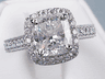 3.43 CTW CUSHION CUT DIAMOND ENGAGEMENT RING 