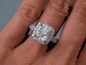 3.43 CTW CUSHION CUT DIAMOND ENGAGEMENT RING 
