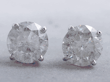 3.50 CTW ROUND BRILLIANT DIAMOND STUD EARRINGS G I2