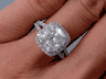 3.53 CTW CUSHION CUT DIAMOND ENGAGEMENT RING H SI3