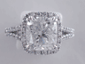 3.53 CTW CUSHION CUT DIAMOND ENGAGEMENT RING H SI3