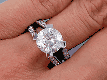3.54 CTW ROUND BRILLIANT CUT DIAMOND ENGAGEMENT RING H-I SI3