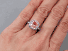 3.57 CTW FANCY VIVID ORANGY PINK CUSHION CUT DIAMOND RING