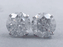3.61 CTW ROUND BRILLIANT DIAMOND STUD EARRINGS G I1
