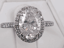 3.65 CTW OVAL CUT LAB GROWN DIAMOND ENGAGEMENT RING H SI2 LOW PRICE!