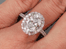 3.65 CTW OVAL CUT LAB GROWN DIAMOND ENGAGEMENT RING H SI2 LOW PRICE!