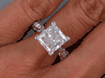 3.65 CTW PRINCESS CUT DIAMOND ENGAGEMENT RING F SI1
