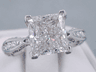 3.65 CTW PRINCESS CUT DIAMOND ENGAGEMENT RING F SI1