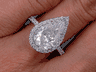 3.68 CTW PEAR SHAPE DIAMOND ENGAGEMENT RING G SI2