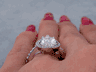 3.68 CTW PEAR SHAPE DIAMOND ENGAGEMENT RING G SI2