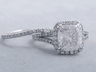 3.69 CTW CUSHION CUT DIAMOND WEDDING RING SET H SI3 (Includes a Matching Contour Wedding Ring) 