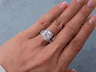 3.69 CTW CUSHION CUT DIAMOND WEDDING RING SET H SI3 (Includes a Matching Contour Wedding Ring) 