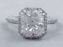 3.71 CTW RADIANT CUT DIAMOND ENGAGEMENT RING F SI2