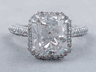 3.71 CTW RADIANT CUT DIAMOND ENGAGEMENT RING F SI2