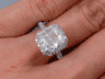 3.71 CTW RADIANT CUT DIAMOND ENGAGEMENT RING F SI2